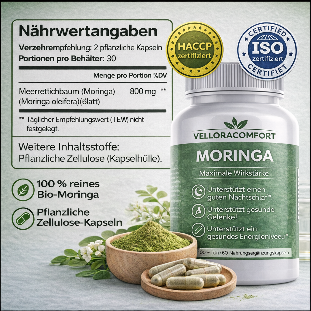 VELLORACOMFORT™ Moringa Capsules (Digestive Relief)